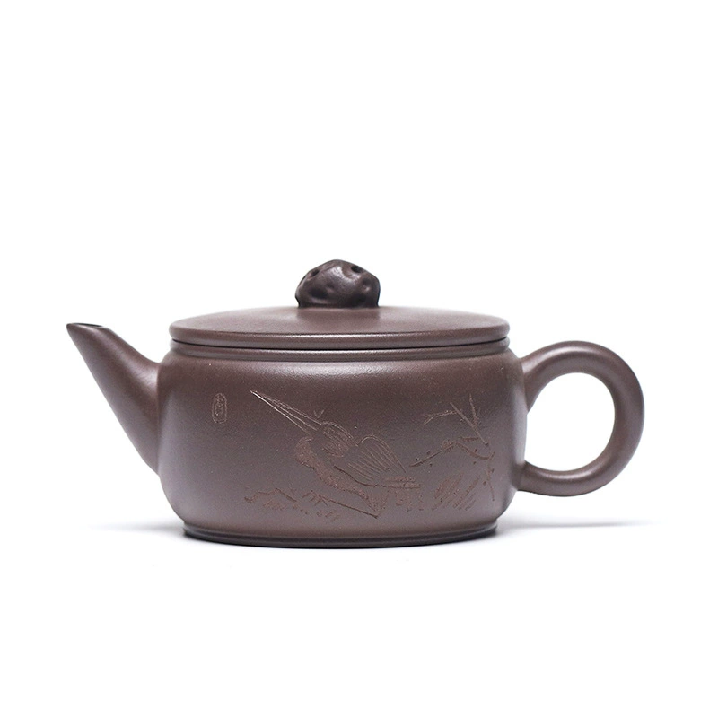 Taihu Hanwa(汉瓦) Yixing Teapot Handmade Aged Purple Clay 170cc