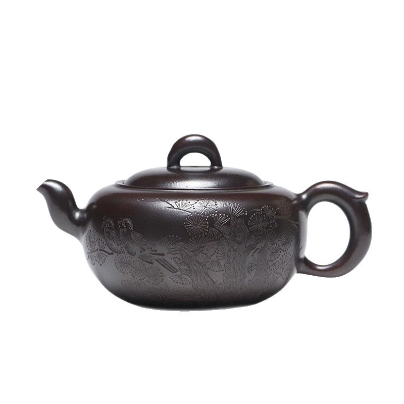 Handmade Chensha Songyu Yixing Purple Clay Teapot (Gift Box Packaging)